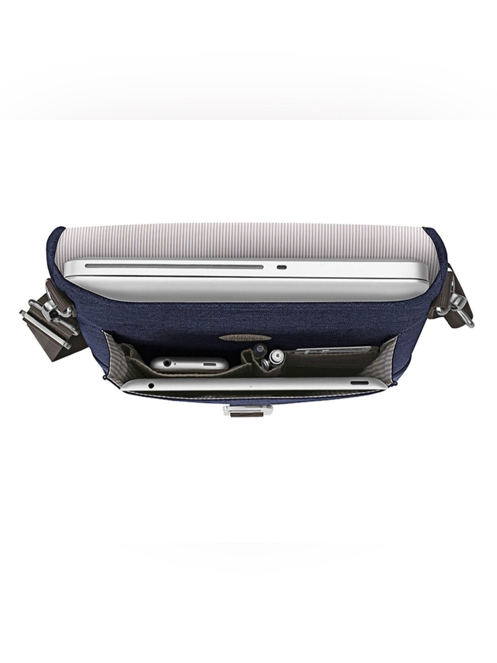 Brenthaven Collins Vertical Messenger Bag,  Indigo chambray, like new - Picture 3 of 14